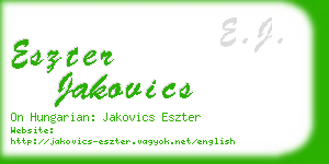 eszter jakovics business card
